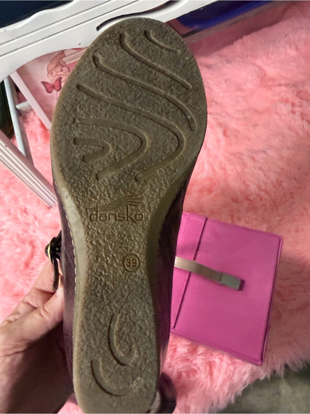 Dansko Mary Jane Wedge Pumps in Wine - Picture 8 of 10